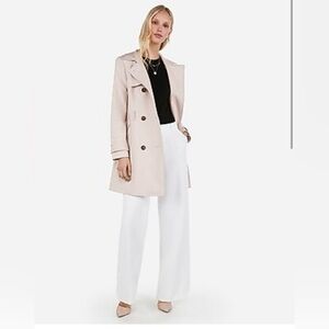 NWOT Express double breasted cream trench coat size medium